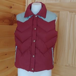 Vintage Woolrich Boho Cranberry/Grey Puffer Vest
